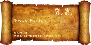 Novák Marián névjegykártya